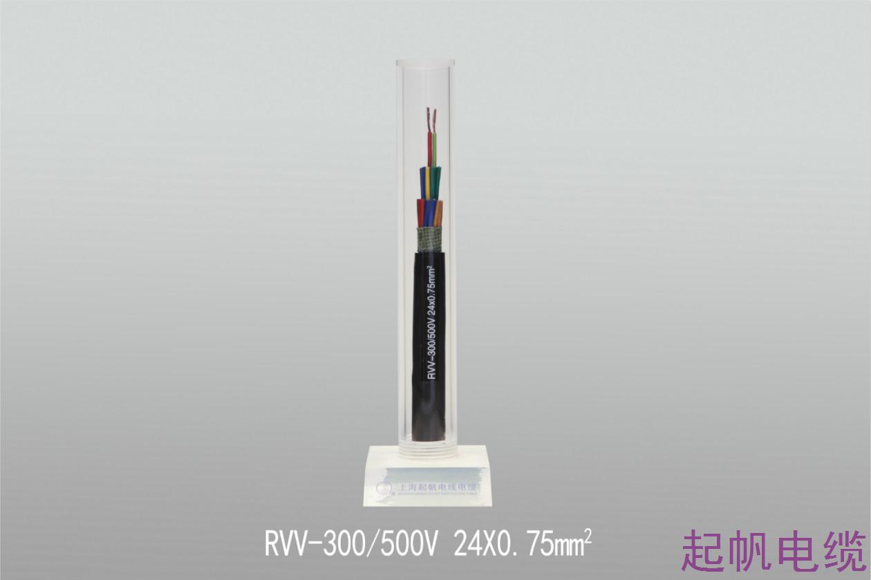 聚氯乙稀絕緣聚氯乙稀護(hù)套軟<font color='red'>電纜</font>RVV-300 500V 24X0.75mm2